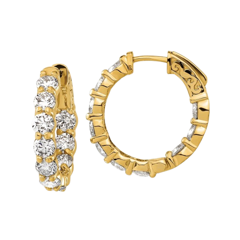 14K 4 1/3ct Lab-Grown Diamond Hoop Earrings