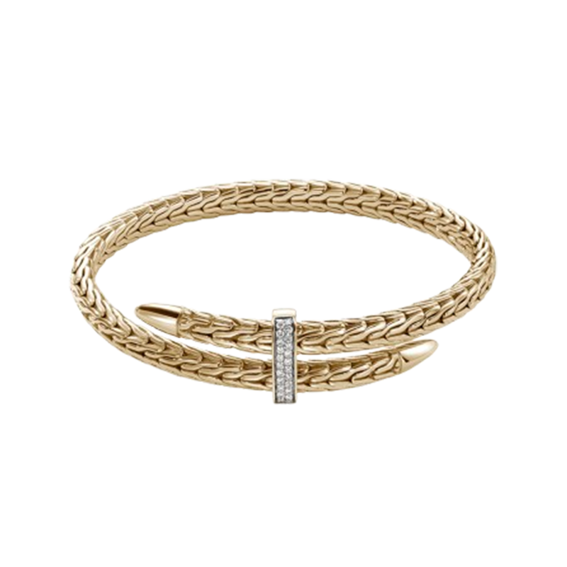 Spear Flex Cuff, Gold, Diamonds