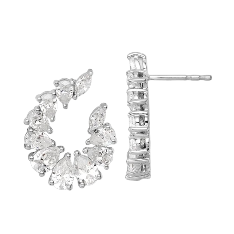 14kw Lab Grown Diamond VS+ F+ Fancy Post Earrings