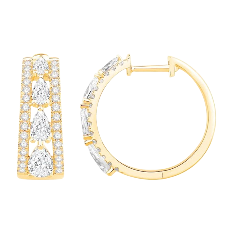 2.00 CTTW 14KT Yellow Gold Hoop Earring