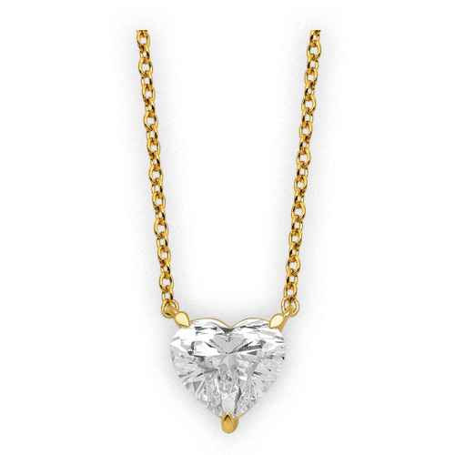 14k Heart Lab Grown Diamond Pendant with Chain