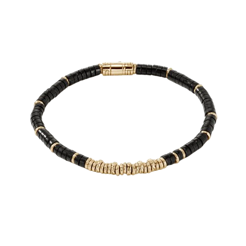 Heishi Bracelet, Gemstones, Gold