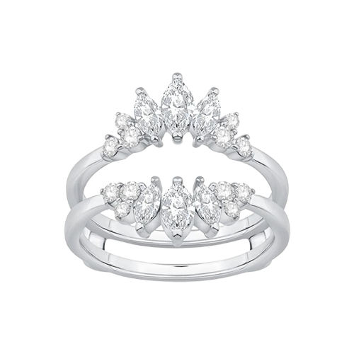 1/1cttw 14kt WG INSERT BAND LAB GROWN DIAMONDS