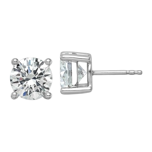 14kw 3ct Cert Lab Grown Dia VS/SI+ G+ Round Comp Heavyweight Earrings