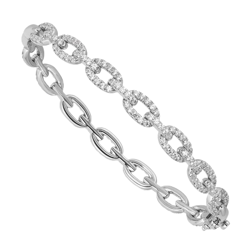 14KW Lab Grown Diamond VS/SI+ G+ Bangle Link Bracelet