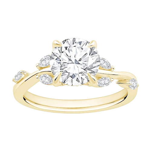 2 1/3 CTTW 14KT Yellow Gold Engagement Ring - Lab Grown Diamonds