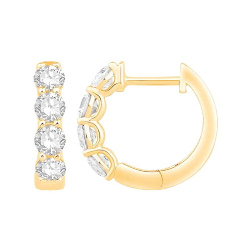 1.00 CTTW 10KT Yellow Gold Hoop Earring - Lab Grown Diamonds