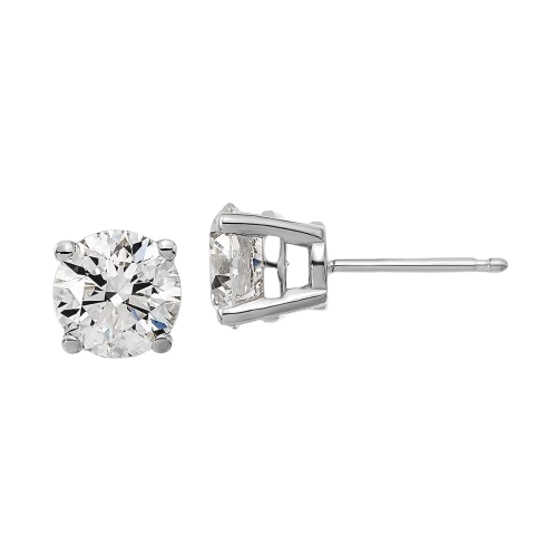 14kw 2ct Lab Grown Diamond VS/SI+ G+ Round Comp Heavyweight Earrings