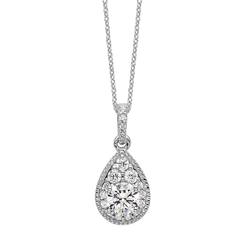 10kw 1/2ct Lab Grown Diamond VS/SI+ G+ Complete 18in Teardrop Necklace