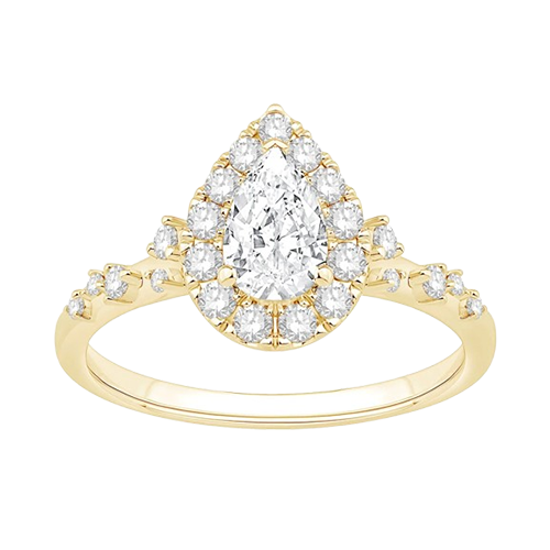 7/8 CTTW 14kt Yellow Gold Engagement Ring - Lab Grown Diamonds