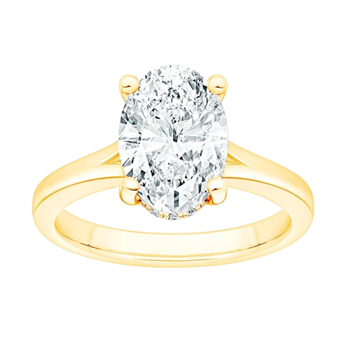 3 1/6cttw 14kt YG Solitaire Plus Ring-Lab Grown Diamonds